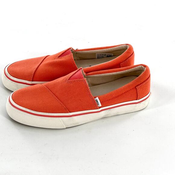 TOMS Fenix Slip On Sneaker 6.5 Coral Orange Comfort - Picture 2 of 7